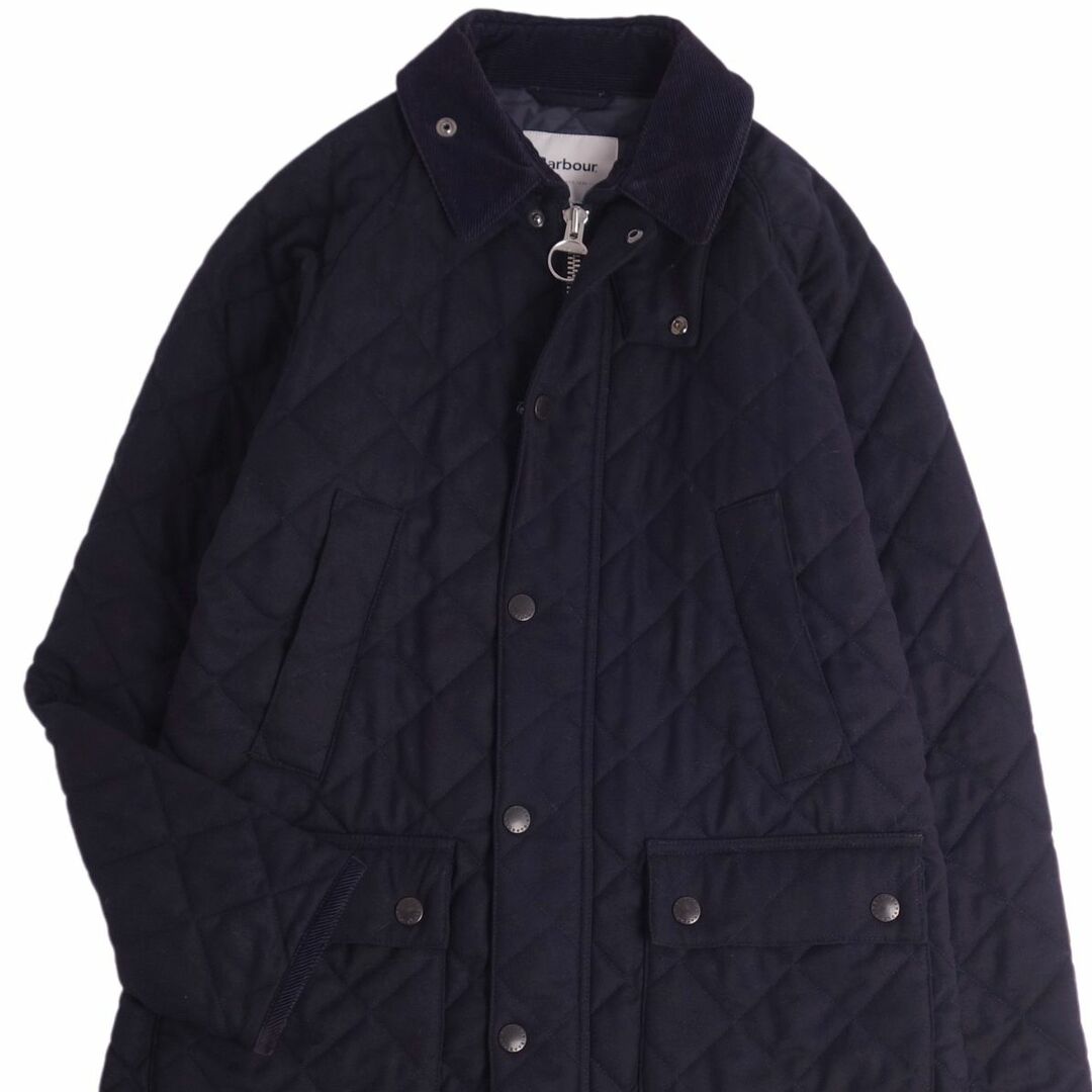 BARENA(バレナ)の美品 バブアー Barbour ジャケット モダンフィットビデイル SHIPS別注 キルティング 中綿入り 襟コーデュロイ アウター メンズ 38(M相当) ネイビー メンズのジャケット/アウター(その他)の商品写真