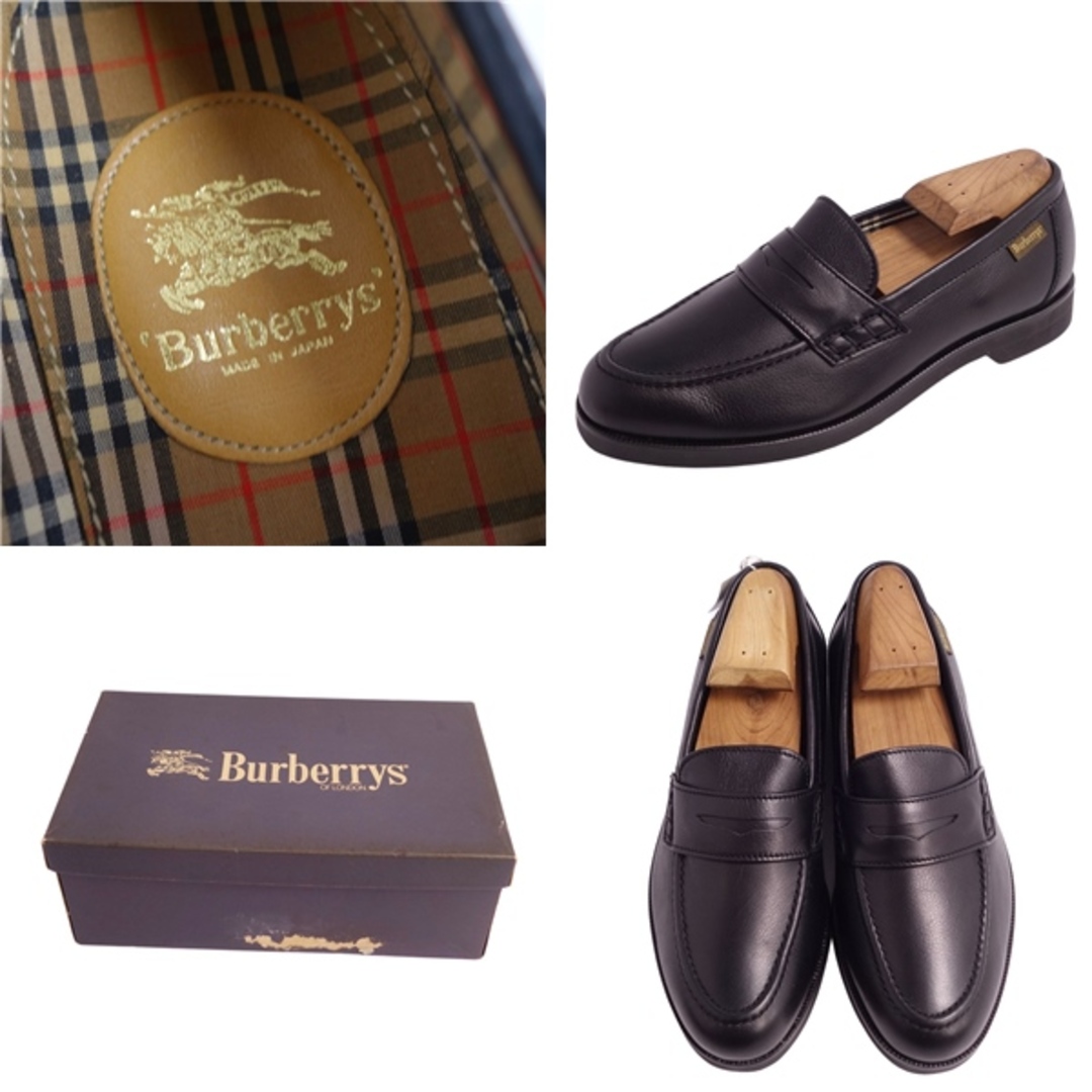 BURBERRY(バーバリー)の未使用 Vintage バーバリー Burberrys ローファー モカシン カーフレザー レザーシューズ 靴 シューズ メンズ 24.5EEE ブラック メンズの靴/シューズ(ドレス/ビジネス)の商品写真