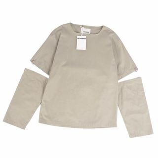 ジルサンダー(Jil Sander)の極美品 ジルサンダー JIL SANDER シャツ 2way ロングスリーブ プルオーバー コットン トップス メンズ イタリア製 44(S相当) グレーカーキ(シャツ)