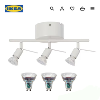 イケア(IKEA)のIKEA イケア　トロス シーリングトラック　LED電球付き(天井照明)
