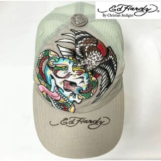 エドハーディー(Ed Hardy)の【新品】②Ed Hardyエドハーディーeagle x snake刺繍柄キャップ(キャップ)