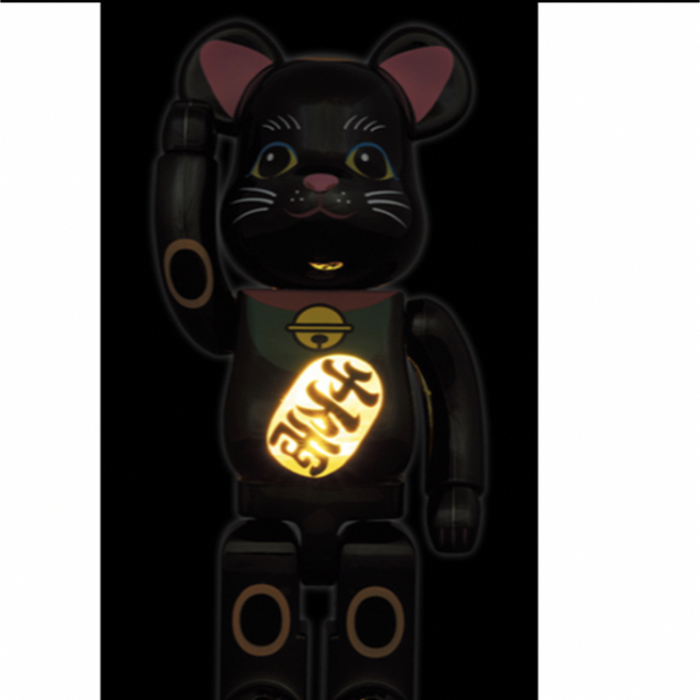 BE@RBRICK 招き猫 黒メッキ 発光 400％*1体