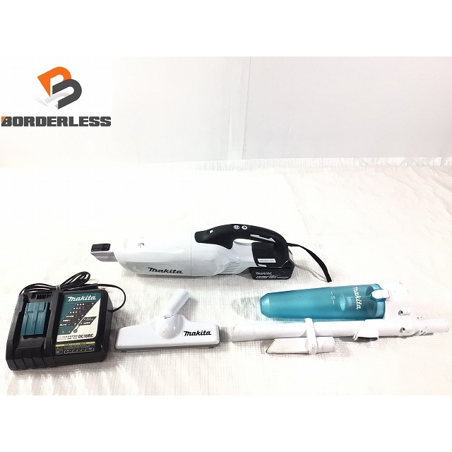 バイク☆比較的綺麗です☆makita マキタ 18V 充電式クリーナー CL281FD バッテリー1個(18V 6.0Ah) 充電器 サイクロンアタッチメント付き 68922