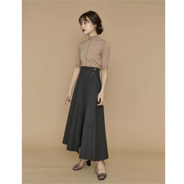 新品 L'Or Irregular hem Wrap Skirt チャコール Sの通販 by shop｜ラクマ