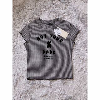 ザラ(ZARA)のショート丈トップス チビTシャツ タイト 春夏秋 白黒ブラック ホワイト(Tシャツ(半袖/袖なし))