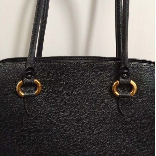 美品】デルヴォー DELVAUX ハンドバッグ セピア 黒 シボ革の通販 by tk