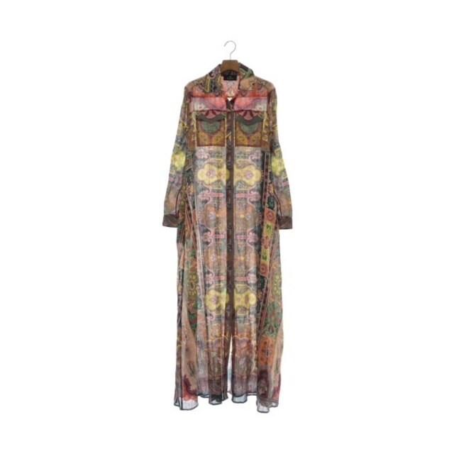 ETRO エトロ シャツワンピース 38(S位) ピンク系x茶系x黄等(総柄)