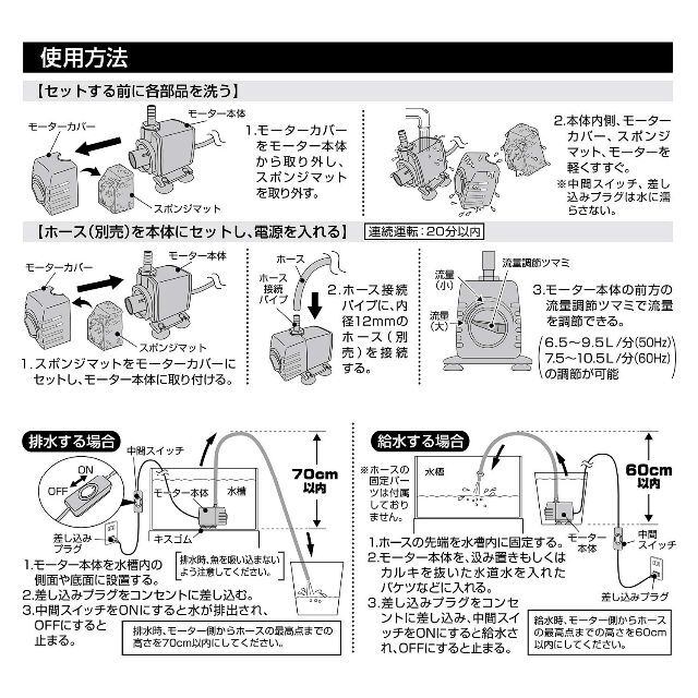 数量限定 おそうじラクラク 水換えポンプ ホース別売を接続し