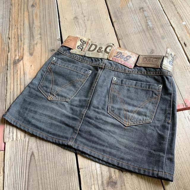 D&G DOLCE&GABBANA ロゴラベル装飾デニムミニスカート www
