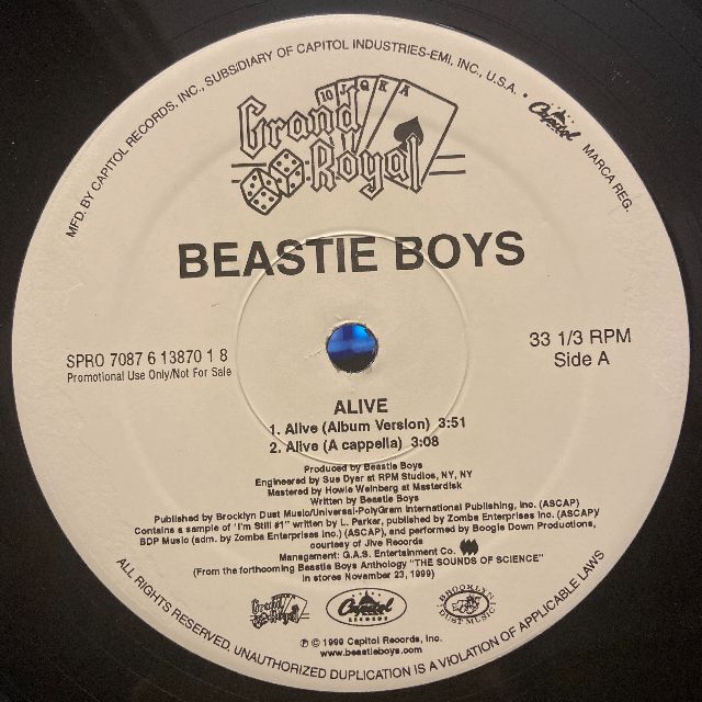 Beastie Boys – Alive 楽器のDJ機器(その他)の商品写真