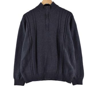 カルバンクライン(Calvin Klein)の古着 カルバンクライン Calvin klein ケーブル編み コットンニットハーフジップセーター メンズL /eaa324174(ニット/セーター)