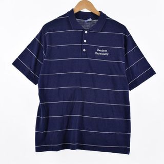 チャンピオン(Champion)の古着 90年代 チャンピオン Champion 半袖 ボーダー ポロシャツ USA製 メンズL ヴィンテージ /eaa323490(ポロシャツ)