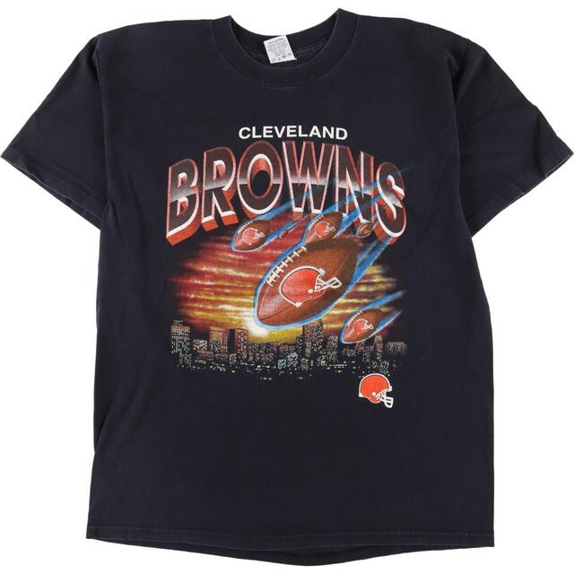 90年代 TRUUEFAN NFL CLEVELAND BROWNS クリーブランドブラウンズ スポーツプリントTシャツ メンズM ヴィンテージ /eaa322369