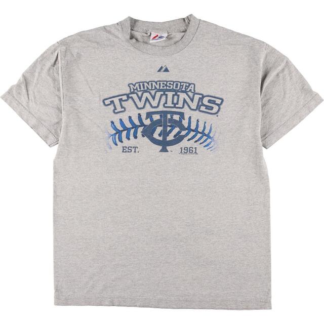 majestic MLB MINNESOTA TWINS ミネソタツインズ スポーツプリントTシャツ メンズM /eaa322366