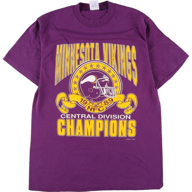 90年代 LOGO7 NFL MINNESOTA VIKINGS ミネソタバイキングス スポーツプリントTシャツ USA製 メンズS ヴィンテージ /eaa322376