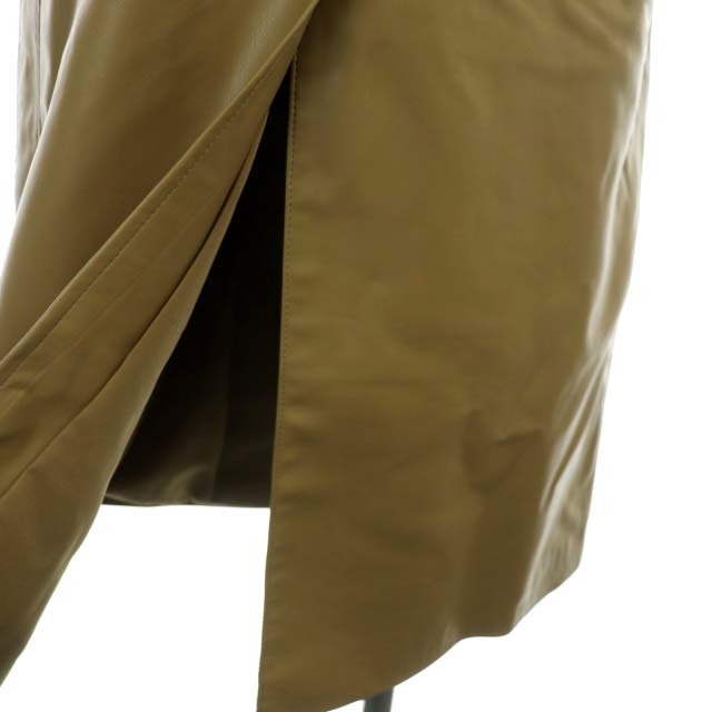 ZARA(ザラ)のザラ フェイクレザーロングコート アウター 総裏地 ダブル XS ベージュ レディースのジャケット/アウター(その他)の商品写真