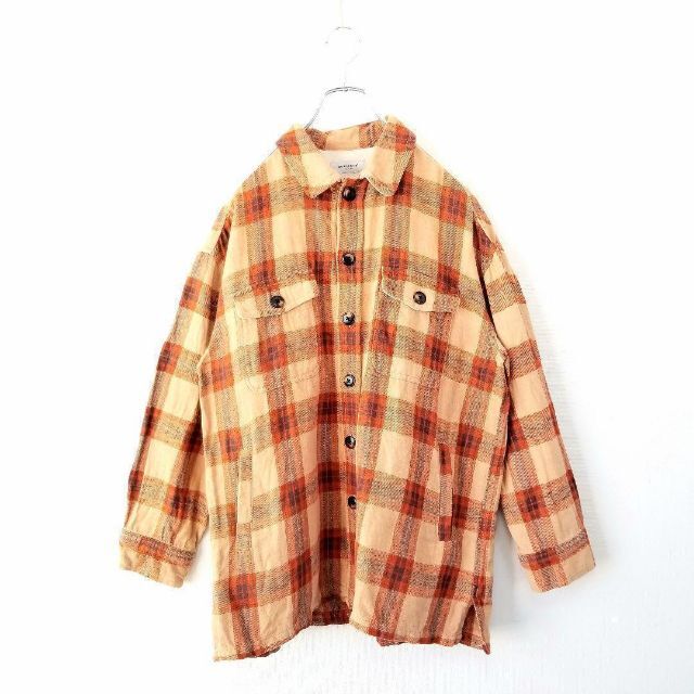 BACK NUMBER BACK NUMBER チェックシャツ カバーオール ビッグシルエット 茶色の通販 by galapico BACK NUMBER チェックシャツ カバーオール ビッグシルエット 茶色