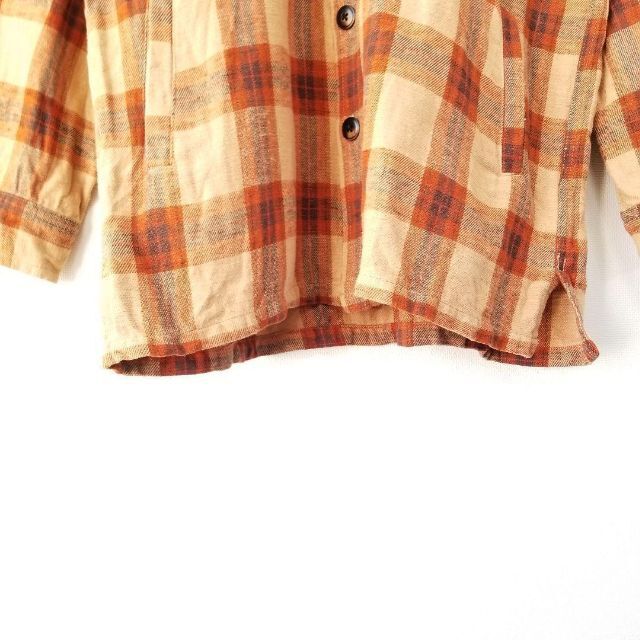 BACK NUMBER BACK NUMBER チェックシャツ カバーオール ビッグシルエット 茶色の通販 by galapico BACK NUMBER チェックシャツ カバーオール ビッグシルエット 茶色