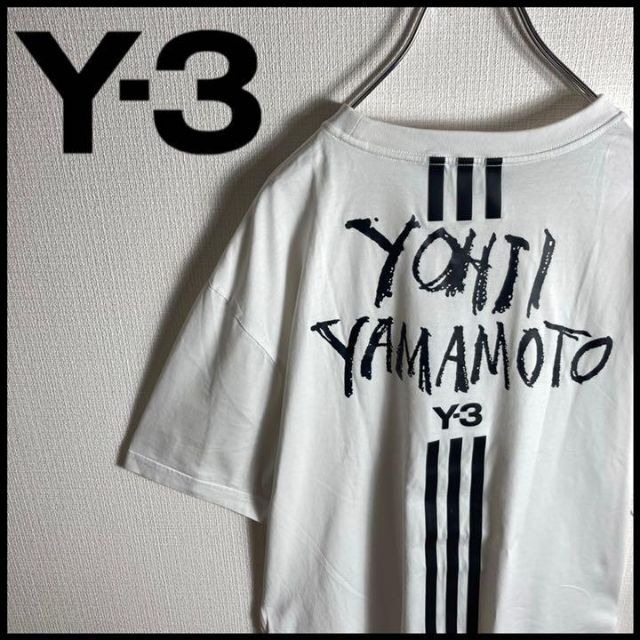 奇抜デザイン】Y-3 バックプリント ワンポイントロゴ 入手困難 Tシャツ