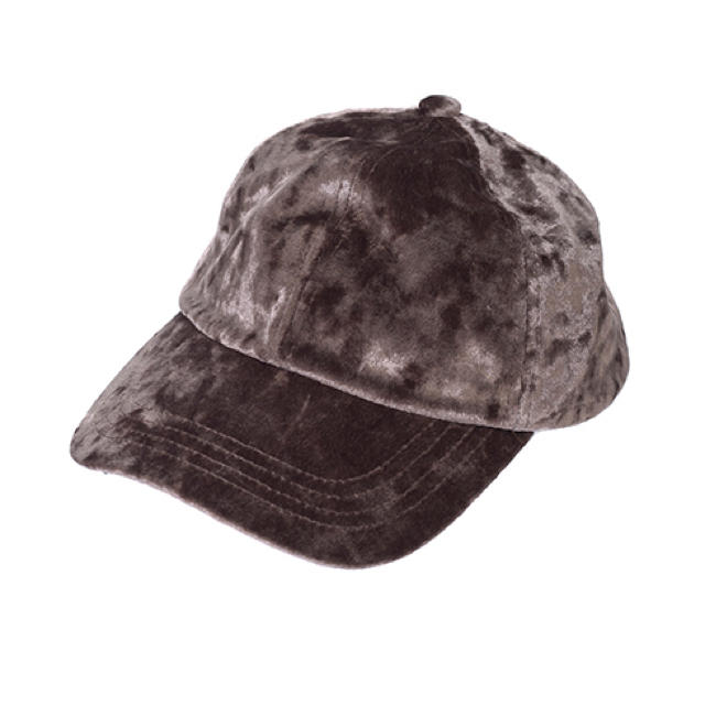 w closet(ダブルクローゼット)の	クラッシュベロアキャップ ピンクグレー レディースの帽子(キャップ)の商品写真