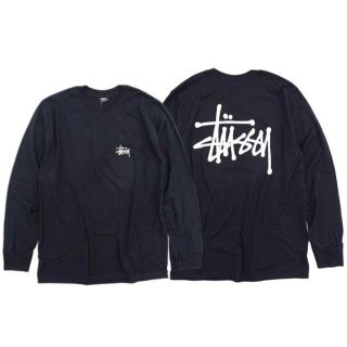 STUSSY　ベーシックロゴスウェット　L　ブラウン　両面プリント　グアテマラ製