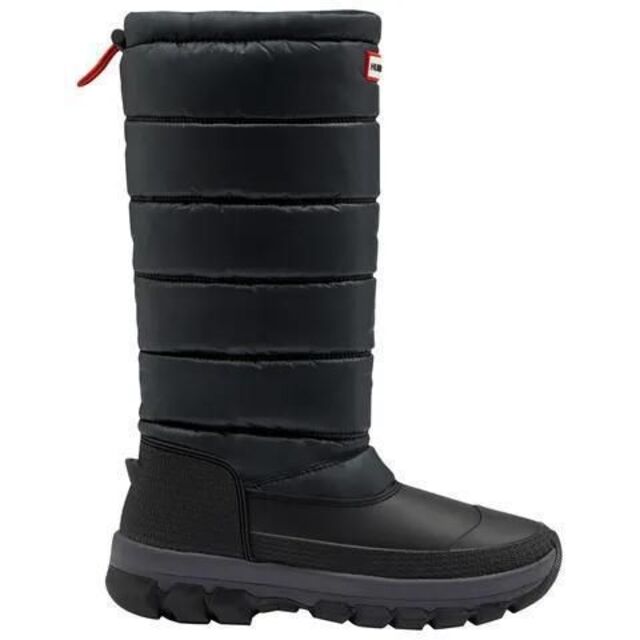 靴/シューズ新品✅ハンター　スノー ブーツ ロング 雪(ブラック)　EU6　24.5cm