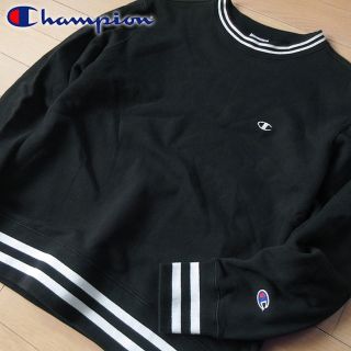 チャンピオン(Champion)の美品 M チャンピオン レディース スウェット/トレーナー ブラック(トレーナー/スウェット)