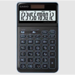 カシオ(CASIO)の電卓　CASIO　カシオ　ネオン　ブラック　ライトブルー　限定　ジャストタイプ(その他)