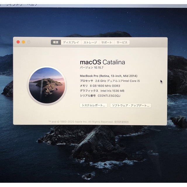 8GB画面サイズAPPLE MacBook Pro retina13 Core i5