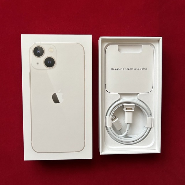 Apple(アップル)の美品 iPhone 13 mini 128GB スターライト バッテリー100% スマホ/家電/カメラのスマートフォン/携帯電話(スマートフォン本体)の商品写真