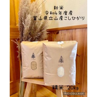 ビビ❤️プロフ必読さま専用　令和4年産　富山県立山産コシヒカリ　精米20kg(米/穀物)