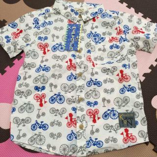 フタフタ(futafuta)のクランボン/男の子/半袖/自転車柄シャツ110cm(ブラウス)