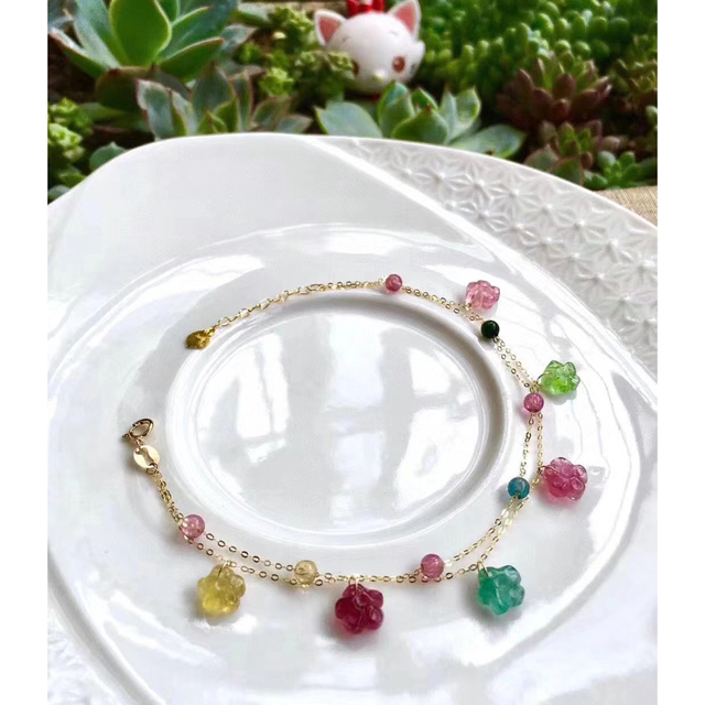 ⭐︎【天然】トルマリン ブレスレット k18 5.8mm 人気激安 35%割引 www