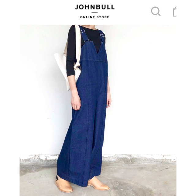 ジョンブル Johnbull ブロークンデニムワイドサロペット 日本製