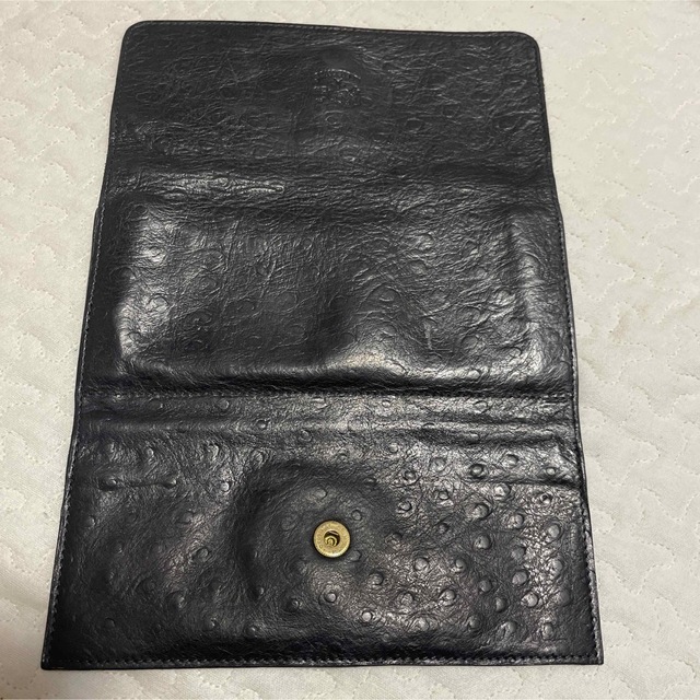 IL BISONTE(イルビゾンテ)のイルビゾンテ オーストリッチ 長財布 黒 レディースのファッション小物(財布)の商品写真
