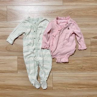 ベビーギャップ(babyGAP)の2点セット baby GAP ロンパース フリル ボーダー 足つき ソックス(ロンパース)