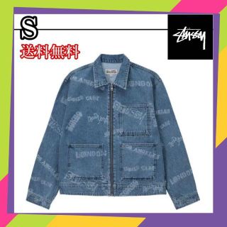 ステューシー(STUSSY)のStussy WORLDWIDE ZIP WORK JACKET 青 S(ミリタリージャケット)