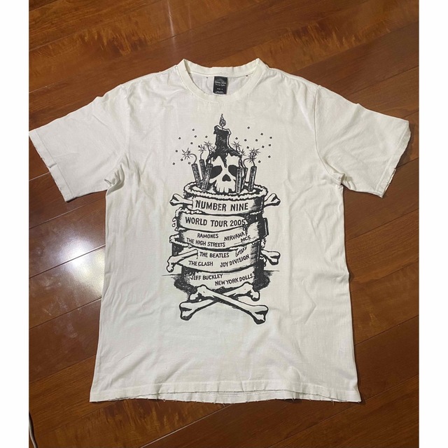 本物ナンバーナインデニムNUMBERNINEロゴプリント半袖Tシャツメンズ黒S