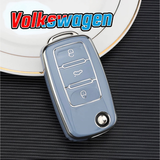フォルクスワーゲン(Volkswagen)のワーゲン　TPU  スマートキーケース ブルー(車内アクセサリ)