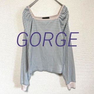 ゴージ(GORGE)の2175 GORGE トップス カットソー チェックパフスリーブ 長袖 かわいい(カットソー(長袖/七分))