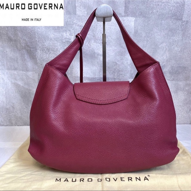 【美品】MAURO GOVERNA ネイビー トリヨンレザー リボントートバッグ