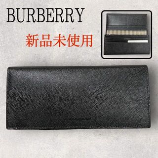 【美品】バーバリー 長財布 ブラック サフィアーノレザー ノバチェック