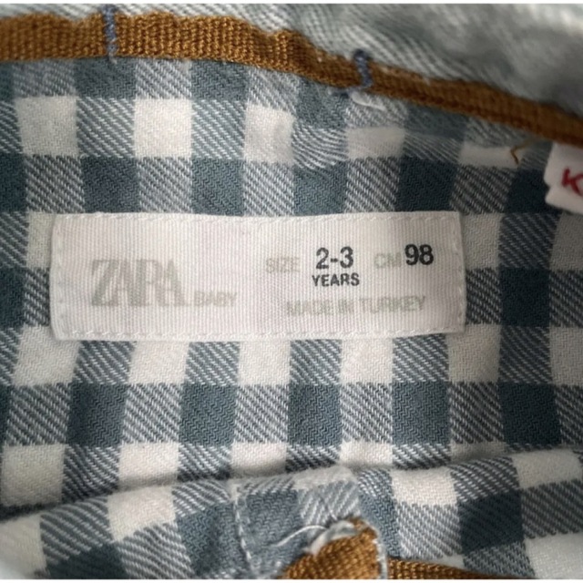 ZARA KIDS(ザラキッズ)のZARA BABY 長袖チェックシャツ　98 キッズ/ベビー/マタニティのキッズ服男の子用(90cm~)(Tシャツ/カットソー)の商品写真