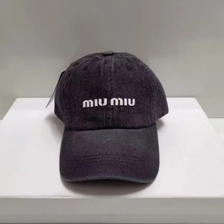 miumiu - MIUMIU ミュウミュウ キャップ 帽子 デニム 黒