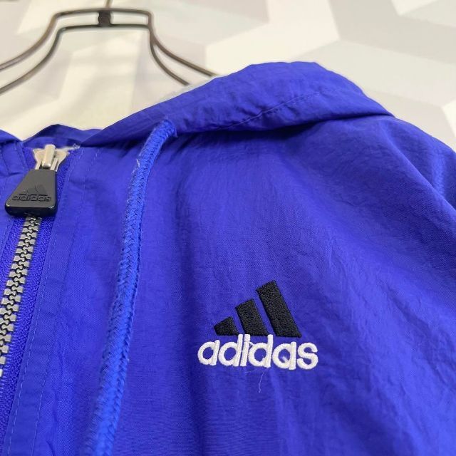 90s adidas】ハーフジップ刺繍ロゴ ナイロンジャケット 紫 アディダス