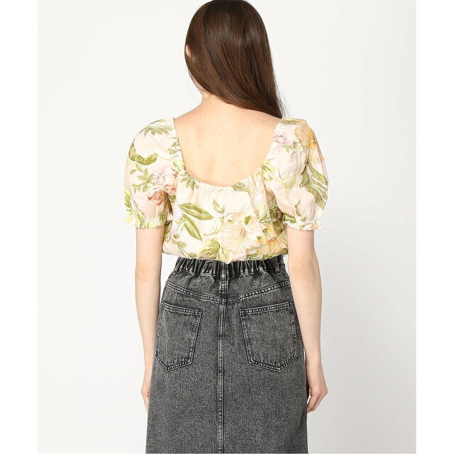 GUESS(ゲス)の【グリーン(P63Y)】(W)Eco Mayara Linen Cropped Top レディースのトップス(その他)の商品写真