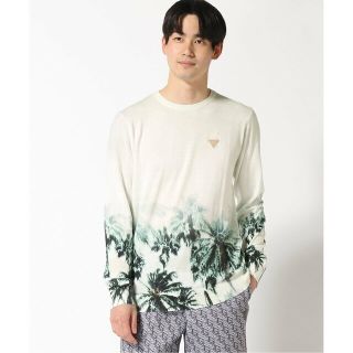 ゲス(GUESS)の【グリーン(P87Y)】GUESS ニット セーター (M)Tyson Bleach Printed Sweater(その他)