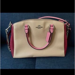 コーチ(COACH)の新品 COACH コーチ 2wayショルダー ベージュ ピンク(ショルダーバッグ)