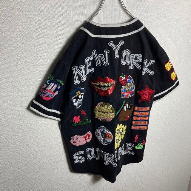 即完売モデル】シュプリーム 刺繍 半袖ゲームシャツ 入手困難 総柄