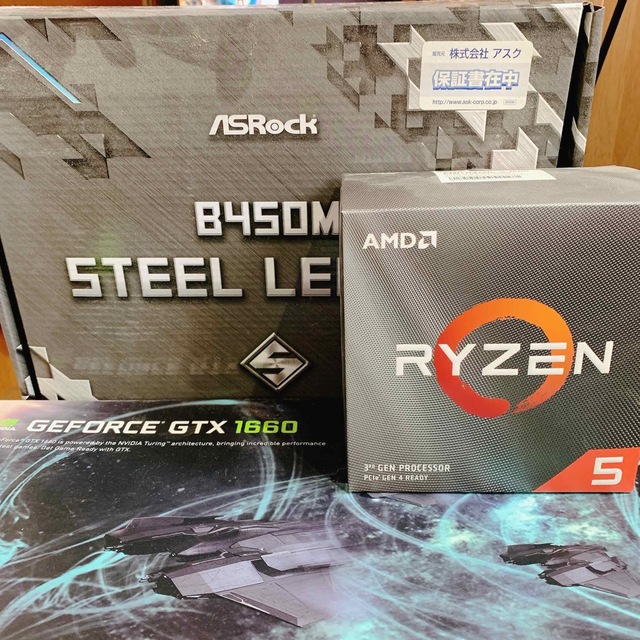 自作PC Ryzen5 gtx1660 B450M メモリ16GB スマホ/家電/カメラのPC/タブレット(デスクトップ型PC)の商品写真